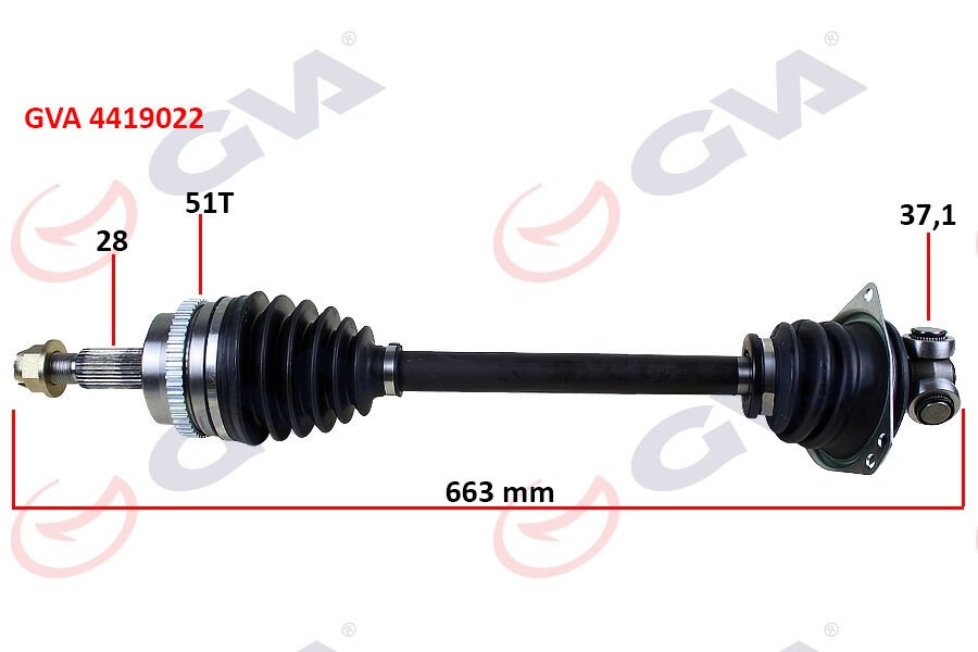 KOMPLE AKS SOL MASTER 2 2.5 DCİ 98-10 ABS Lİ 51DİŞ 663mm