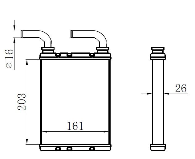 KALORİFER RADYATÖRÜ BRAZİNG FLUENCE DÜZ ÇIKIŞ BORULU 203X166X29 A/M