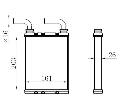 KALORİFER RADYATÖRÜ BRAZİNG FLUENCE DÜZ ÇIKIŞ BORULU 203X166X29 A/M
