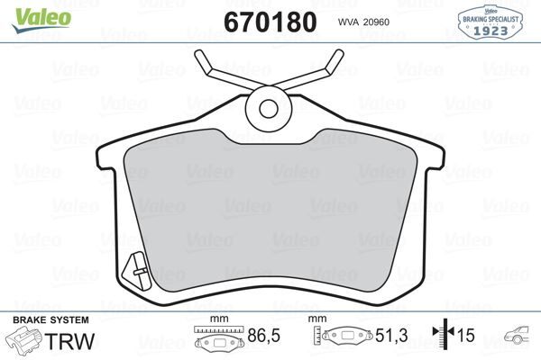 Arka Balata Mgn Iı-Lgn-Golf Iıı-Iv-Passat Iıı-Polo-C3-C4-P307-Audı A3-A4 87X52.9X15Mm