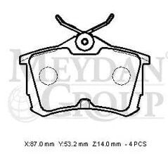43022-S1A-E02 - Honda Accord- 99/00; Arka Fren Balatası (Disk) (87X53,2X14) (Daıwa)