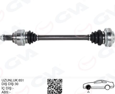 KOMPLE AKS SAĞ/SOL BMW E60 E63 E64 E65 E66 E87 E90 E92 E93 E81 E82 651MM DİŞ 30