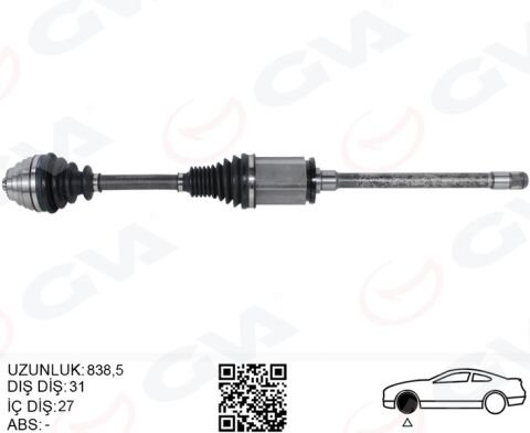 KOMPLE AKS ÖN SAĞ BMW F20 F22 F30 F32 F33 F34 F36 xDrıve 840MM