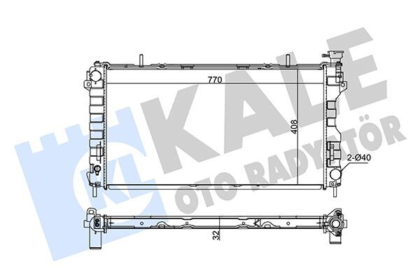 RADYATÖR CHRYSLER VOYAGER IV-DODGE CARAVAN 3.3 3.8 00 08 AT-MT AC-NAC BRAZING 770X408X32 SU RAD YATÖRÜ