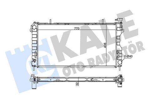 RADYATÖR CHRYSLER VOYAGER IV-DODGE CARAVAN 3.3 3.8 00 08 AT-MT AC-NAC BRAZING 770X408X32 SU RAD YATÖRÜ