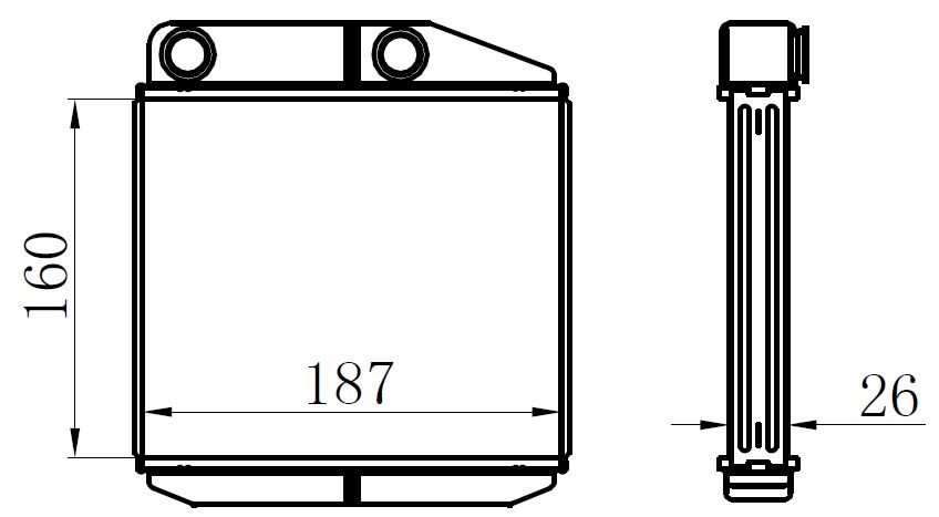 KALORİFER RADYATÖRÜ BRAZİNG CORSA D 06 CORSA E 14 ADAM 14 MITO-DOBLO III-LINEA-FIORINO-PRATICO- GRANDE PUNTO 1.2-1.3-1.4 BORUSUZ TİP