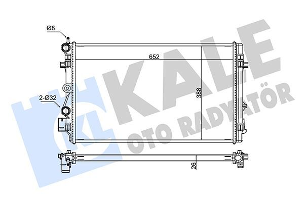 Radyatör A1-Ibıza V-Polo 1.2-1.4-1.6 09 Mek 652X398X26 Al/Pl/Brz