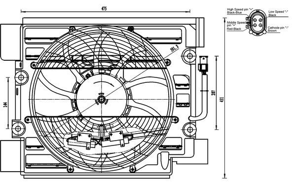 KOMPLE FAN 4KUTUPLU 400 W BMW E39 M51 M57 M62 1995 98
