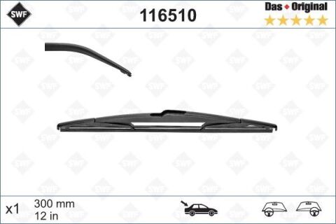 Silecek Swf 30Cm X1 Arka Twng 03/93 -Toyota Aygo Yarıs 02/01 Scenic 2.09 C1 107