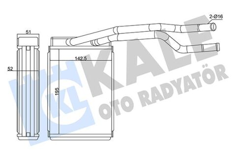 KALORİFER FORD FIESTA 02 14-ECOSPORT 03 12 BRAZING AL-AL 195X142.5X52 KALORİFER RADYATÖRÜ