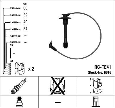 BUJİ KABLOSU TOYOTA COROLLA 1.6L 4A-FE AE101 AE111 DOHC 92-00 RC-TE24