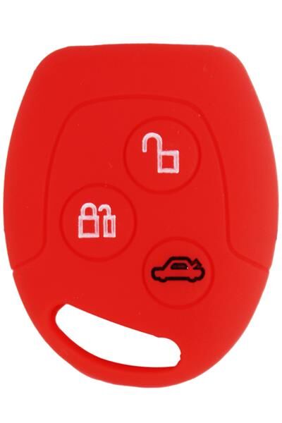 Kontak Anahtar Kumanda Koruyucu Kılıf Silikon Kırmızı Ford Focus 1-Fıesta-Mondeo-Connect