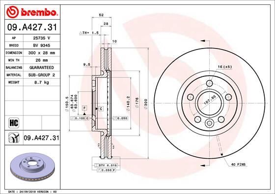 ON FREN DISK AYNASI MONDEO IV S MAX GALAXY 07 11 FREELANDER 2 06-14 EVOQUE 12-18 VOLVO S60 II 10 S80 II V70 III XC70 II 06 300cm CAP