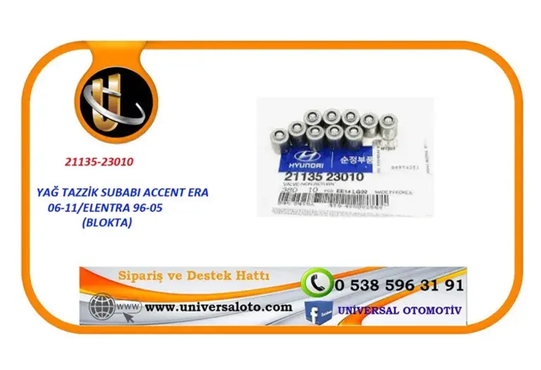 Hyundaı Yağ Tazzik Subabı Accent Era 06-11/Elantra 96-05 (Blokta)