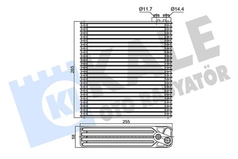 Evaporator Toyota Corolla 1.4-1.6 2.0D-4D 01-08 Brazıng Al/Al 255X265X58