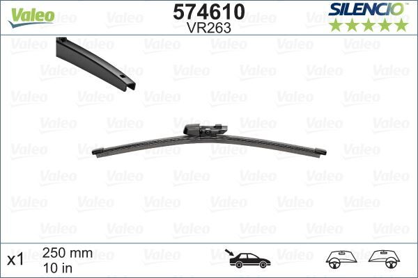 Silencio Vr263 X1 250Mm Arka Scırocco Silencio X-Trm Flat Blade Muz Tipi Silecek Binek