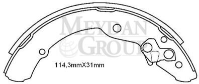 1J0698525 - Volkswagen Caddy- 96/03; Arka Fren Pabucu (114,3X31) (Bramax)