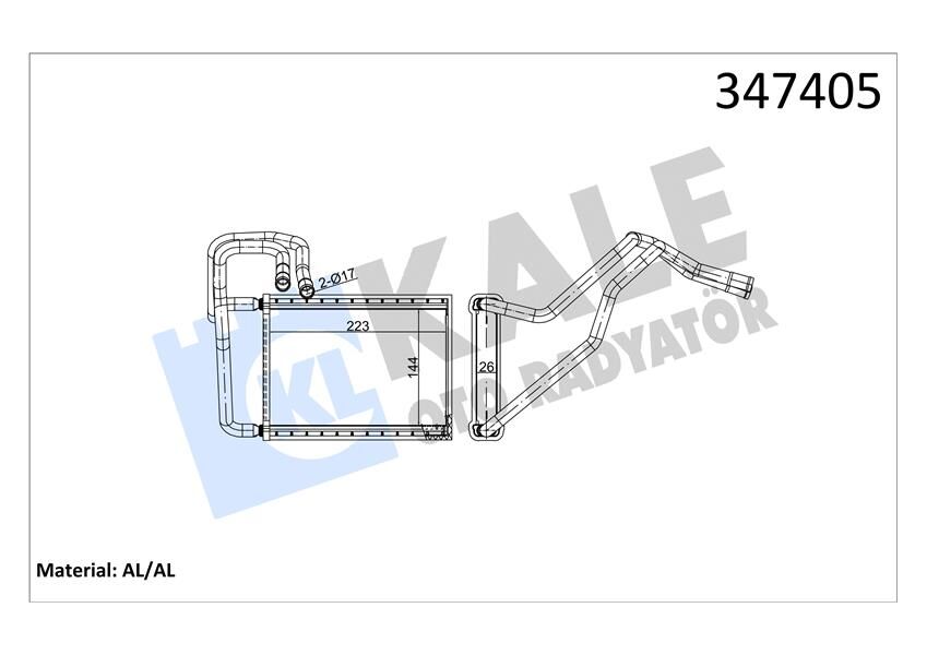Kalorifer Radyatörü Kıa Cerato 1.5L D4Fa Crdi 05-06 1.6L G4Ed Benzinli 04-09 2.0L D4Ea Dizel 04-06 - Aleminyum