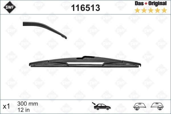 Swf X1 300 Mm Arka Mazda-Avensıs-Verso Swf Konvansiyonel Tip Silecek Binek