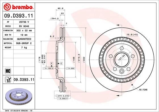 ARKA FREN AYNASI VOLVO S60 10 13 S80 II 08 13 V60 10 V70 08 XC70 07 13 302x5DL