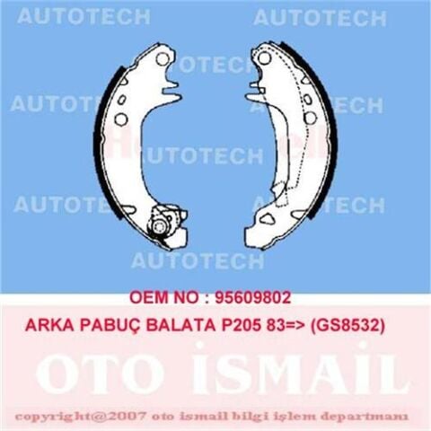 ARKA PABUÇ BALATA CITROEN VISA 1.6GTİ 1.7D 180x32 GS8532