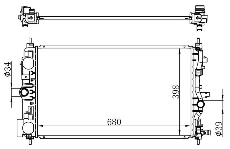 RADYATÖR BRAZİNG ASTRA J 09 2.0CDTI MEK AC KLİMASIZ 680x398x26