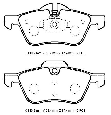 34111503076 - Mını Cooper- 02/07; Ön Fren Balatası (Kablosuz)(Disk) (140,2X59,2X17,4/140,2X59,4X17,4) (Bramax)