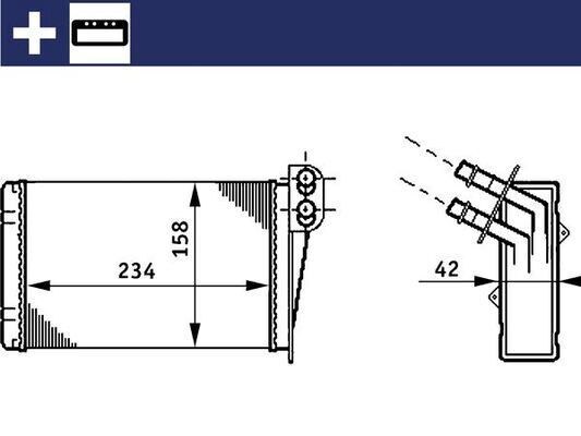 KALORİFER RADYATÖRÜ CLIO II 00 SYMBOL II 08 234x158x42