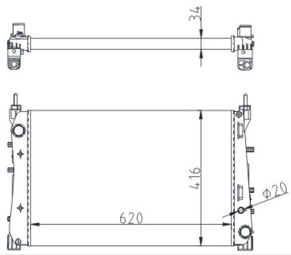RADYATÖR MEK. LINEA 1.3 JTD AC KLİMASIZ MEK 620x416x34