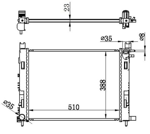 Motor Su Radyatoru Captur I 12 Clıo Iv 12 Dokker 12 Symbol Iıı 14 Sandero Iı 12 0.9 Tce 1.2 Tce 1.5 Dcı 1.6 506X414X18 Brazing