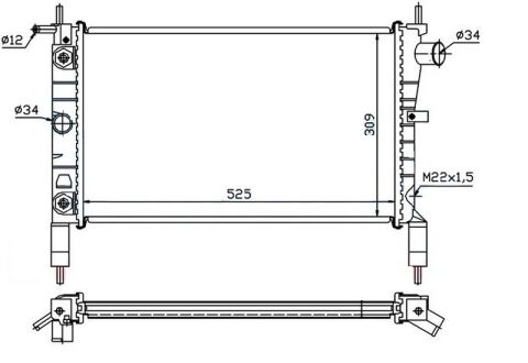 RADYATÖR BRAZİNG ASTRA F 93-98 1.4I-1.6I-2.0I KLİMASIZ MEK OTOM 538x368x26