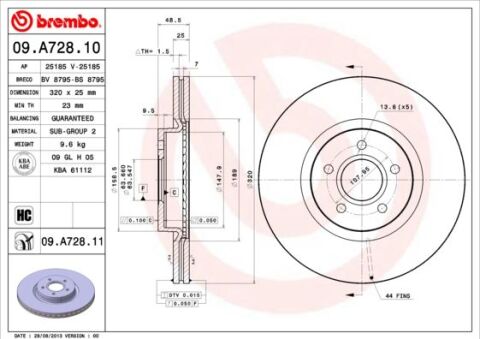 Ön Fren Aynası Volvo S40 2004-2012 C70 Iı 2006-2013 V40 2012 V50 2004-2012 320 X5-Dl