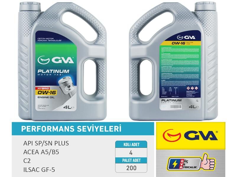 MOTOR YAĞI 4 LT 0W16 TAM SENTETİK API SP / SN-PLUS ILSAC GF-6B HIBRIT ARAÇLAR İÇİN