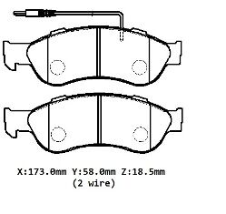 Peugeot J9 Premıer- 07/09; Ön Fren Balatası (disk)(173x58x18,50) (bramax) - 3941