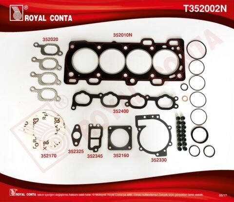 ÜST TAKIM CONTA SETİ RENAULT LAGUNA I 95 01 SAFRANE II 96 01 2.0 16V N7Q VOLVO S40 95 98 V40 95 04 1.8 2.0 2.0T SKT SÜBAP LASTİKLİ