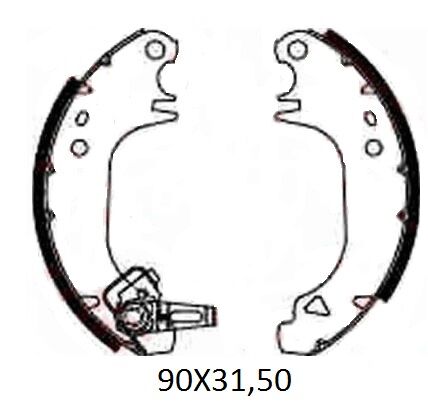 4241.L3 - Cıtroen Saxo- 96/00; Arka Fren Pabucu (90X31,50) (Bramax)