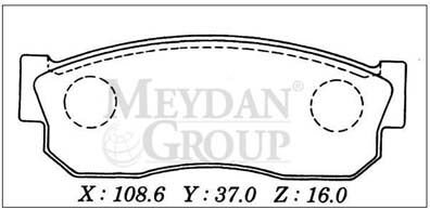 41060-13A90 - Nıssan Sunny- B11 Cd17- 84/86; Ön Fren Balatası Benzinli Tip (Disk) (108,6X37X16) (Daıwa)