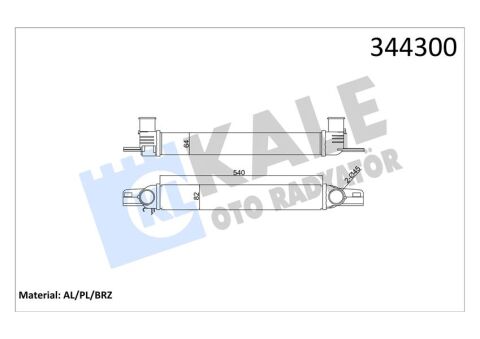 Turbo Radyatörü Intercoller Nemo-Bıpper-Fıorıno 1.3Jtd-Bıpper-Nemo 1.4Hdı 540X82X64 Al-Pl-Brz