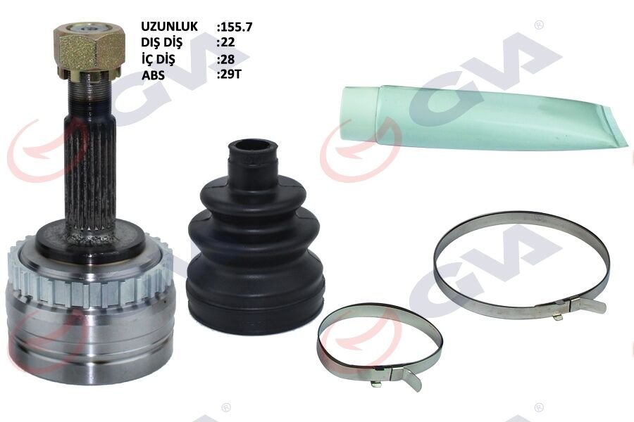 Aks Kafası Dış Ön Corsa B 1.2İ 16V 93-00 Abs Li 569Mm 29Diş 22X28X52 155Mm