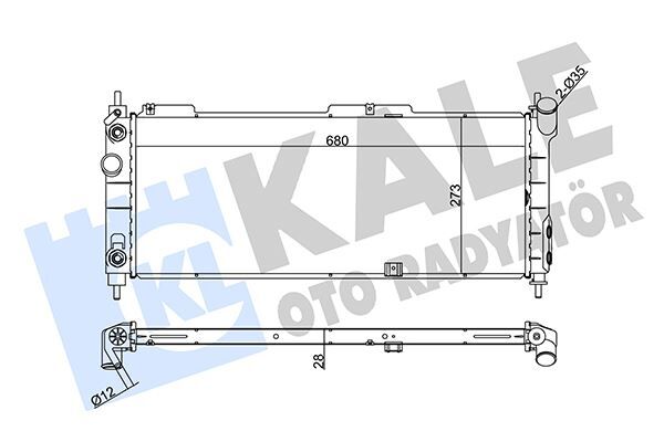 SU RADYATÖRÜ OPEL CORSA B-COMBO-TIGRA 1.2I 1.4I 1.6I 16V 93 AT AC BRAZING 680x273x28
