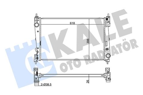 RADYATÖR CORSA D 05 PUNTO 05 BRAVO II 07 1.3 JTD-1.7CDTI MEK AC KLİMASIZ 620x395x27