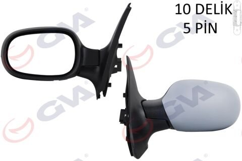 DIŞ DİKİZ AYNASI SOL CLIO 98 ELEKTRİKLİ ISITMALI ASTARLI ASFERİK 5 FİŞ VM-135EHPAL