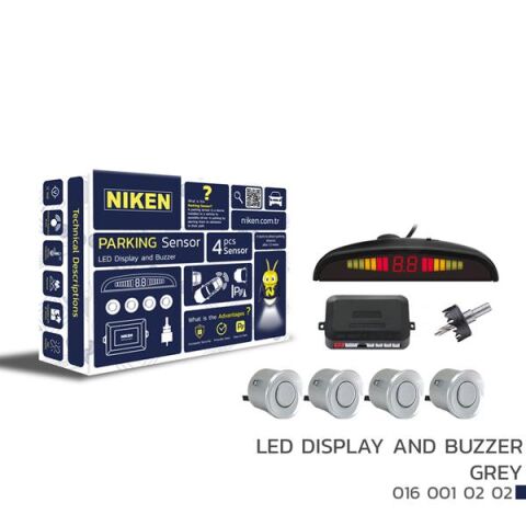 PARK SENSÖRÜ LED EKRAN SES İKAZLI GRİ 22MM