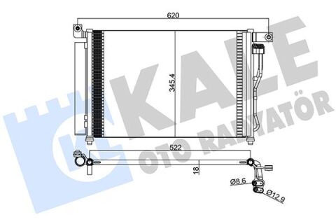 KLİMA KONDENSERİ ACCENT-ACCENT III ERA 06 AL/AL 580x350x18