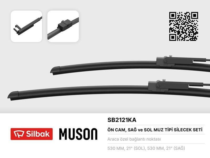 Silecek Süpürgesi 530/530Mm Muz Tipi Skoda Super 02-05 Vw Passat 02-05