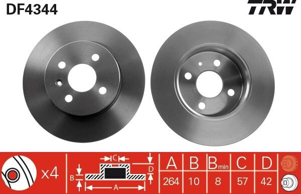 ARKA FREN AYNASI ASTRA H L67 04 14 COMBO C 01 11 MERIVA A 03 10 264x10x4DL DOLU
