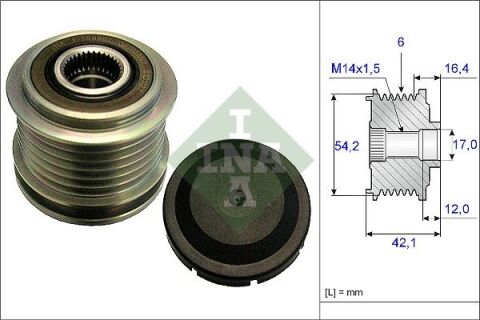 Alternatör Kasnağı Volvo S40 1.6D 2.0D 04-12 C30 1.6D 06-12 V70 2.0D 07-15 V50 06-12 C70