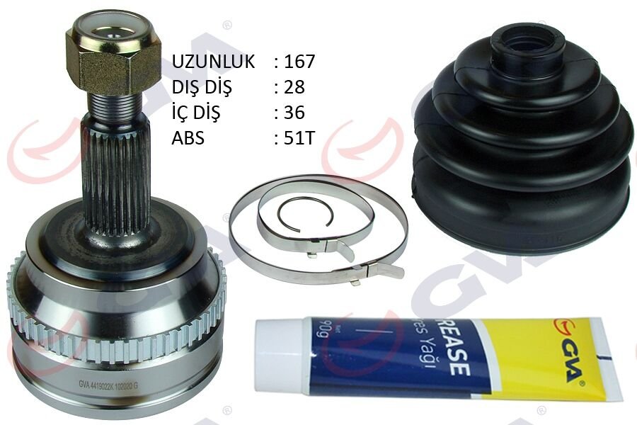 Aks Kafası Dış Ön Master Iı 2.5 Dci 98-10 Abs Li 51Diş 28X36X65 167Mm