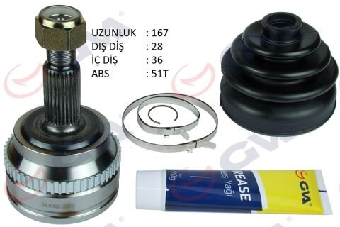 Aks Kafası Dış Ön Master Iı 2.5 Dci 98-10 Abs Li 51Diş 28X36X65 167Mm