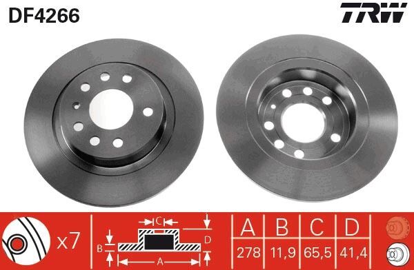 ARKA FREN AYNASI VECTRA C 02 SIGNUM 03 SAAB 9.3 02 CROMA 05 278x12x5DL DOLU